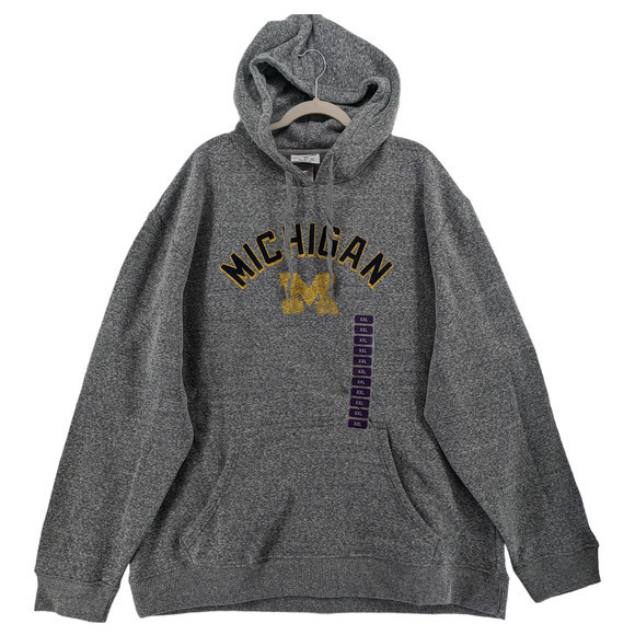Champion University Of Michigan Wolverines Hoodie Xxl Gray Football Basketball